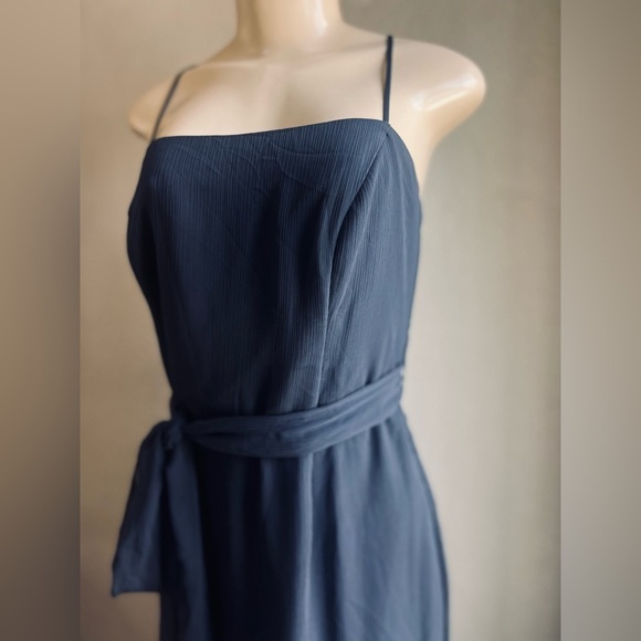 Vera Wang WHITE label midnight blue maxi gown formal bridesmaid dress size 12 - Picture 5 of 16